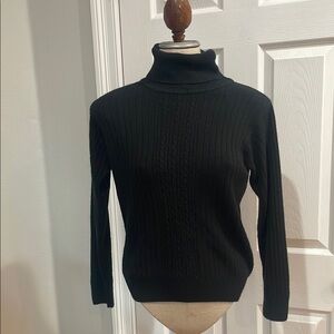 Vintage 90s petite sophisticate Turtleneck Sweater acrylic black pullover womens
